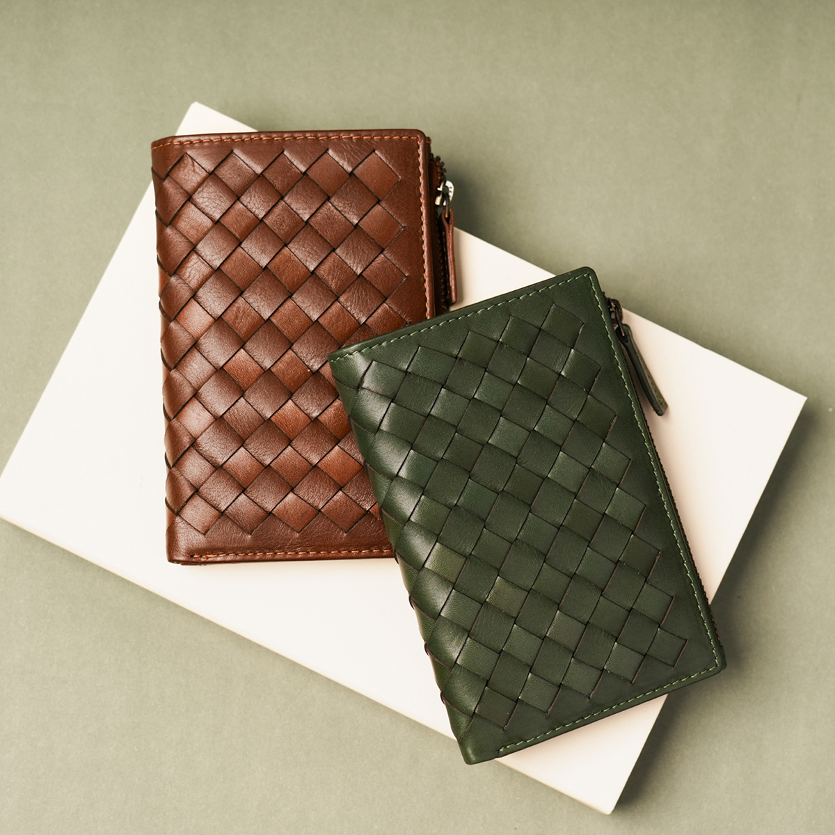 森嶼真皮編織輕薄中夾-兩色(075369)