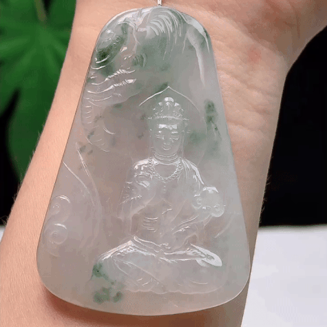 91330 翡翠冰種飄花普賢菩薩