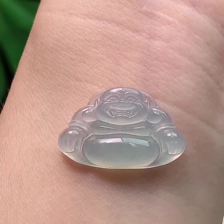 翡翠冰種底色佛公,天然翡翠A玉, 緬甸玉, Jade, Jadeite