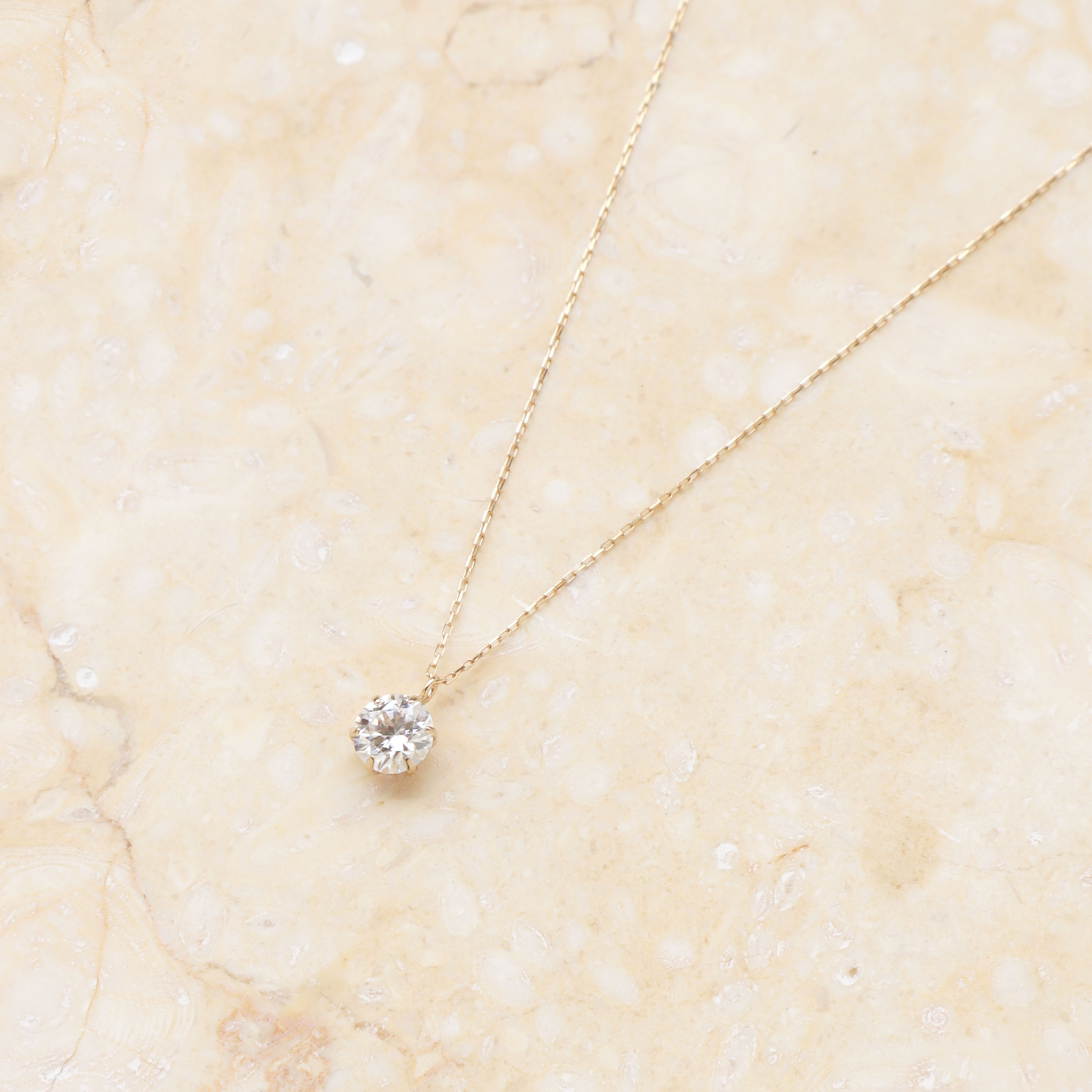 10K/經典單顆莫桑鑽項鍊