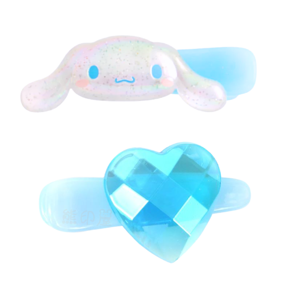 玉桂狗 心形迷你兒童髮夾一對[平行進口]