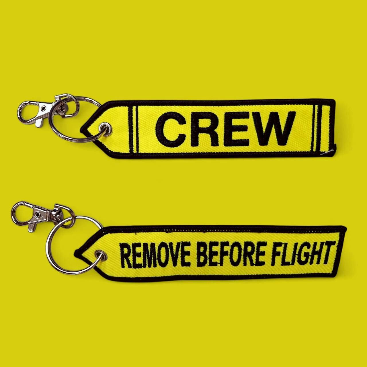 黃色(短款)CREW機組員 飛行前拆除鑰匙圈
