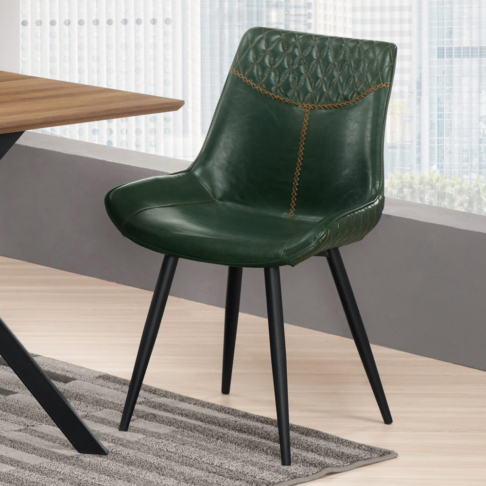 萊德工業風皮革餐椅/單椅(兩色可選)