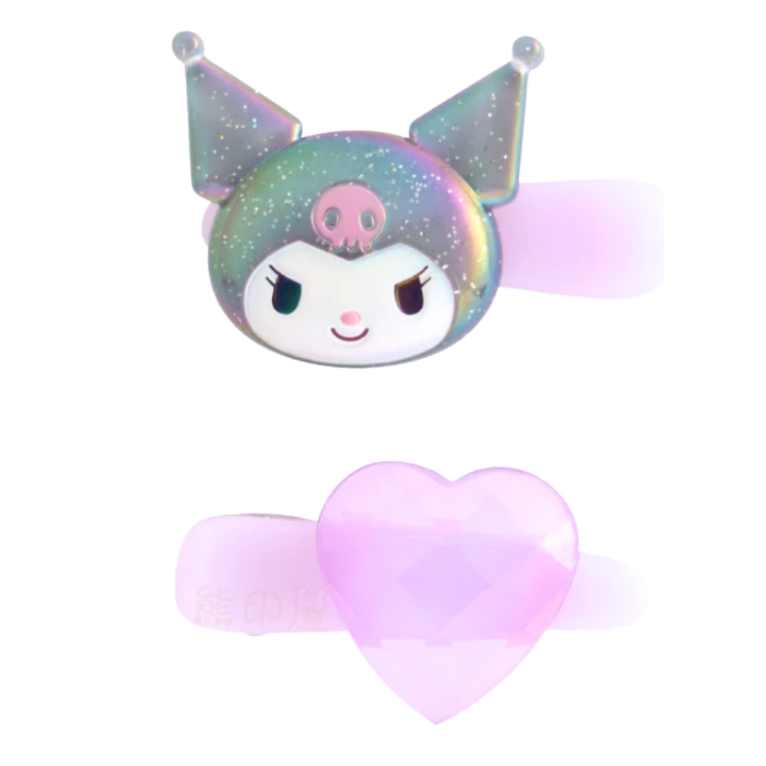 Kuromi 心形迷你兒童髮夾一對[平行進口]