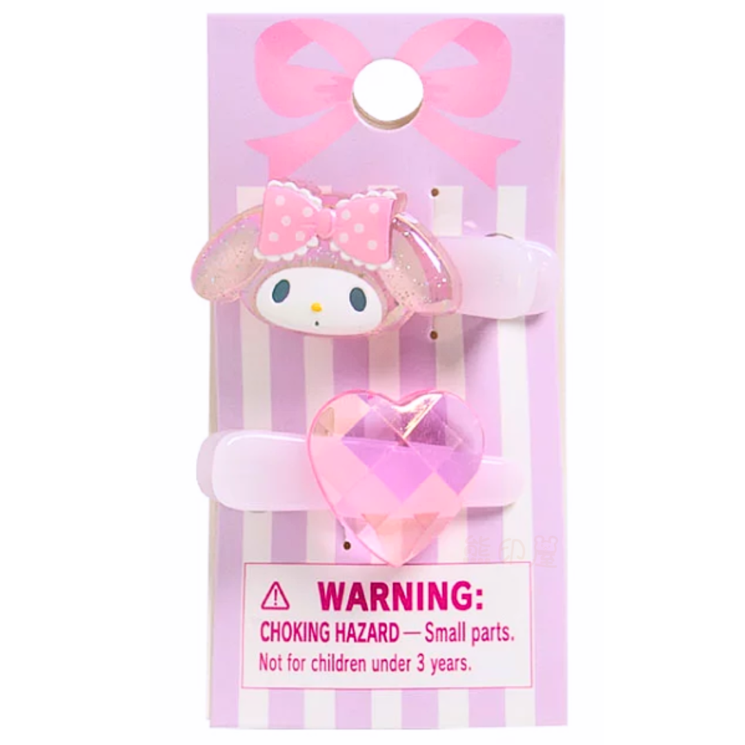 My Melody 心形迷你兒童髮夾一對[平行進口]