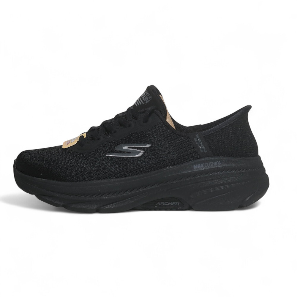 SKECHERS 慢跑鞋 MAX CUSHIONING 全黑 寬楦 瞬穿 足弓 女 128947WBBK
