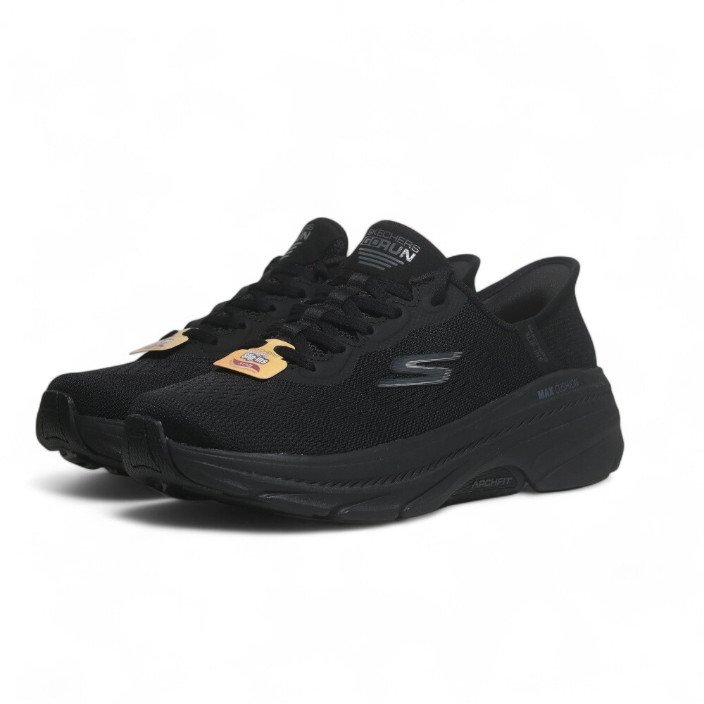 SKECHERS 慢跑鞋 MAX CUSHIONING 全黑 寬楦 瞬穿 足弓 女 128947WBBK