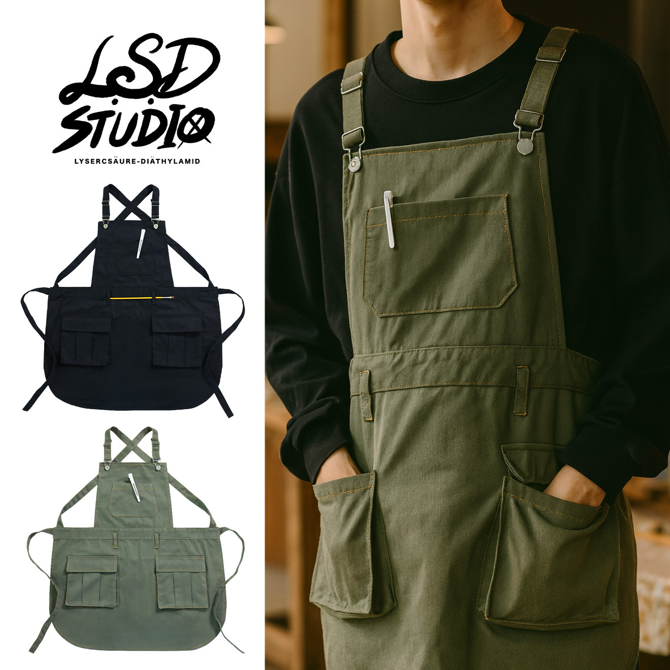 【YM022】復古牛仔工作圍裙