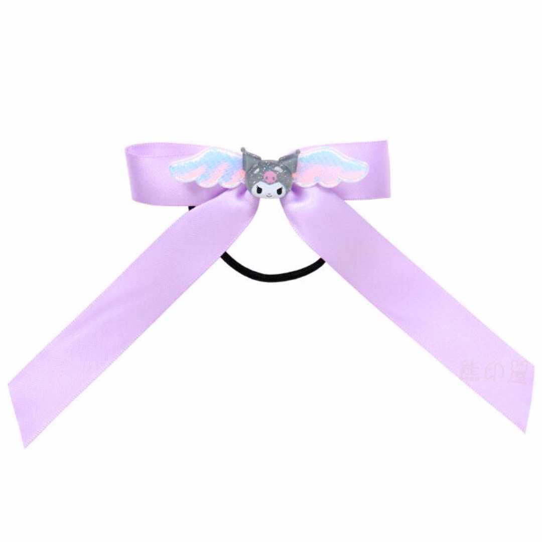 Kuromi天使翅膀款絲帶蝴蝶結髮圈[平行進口]
