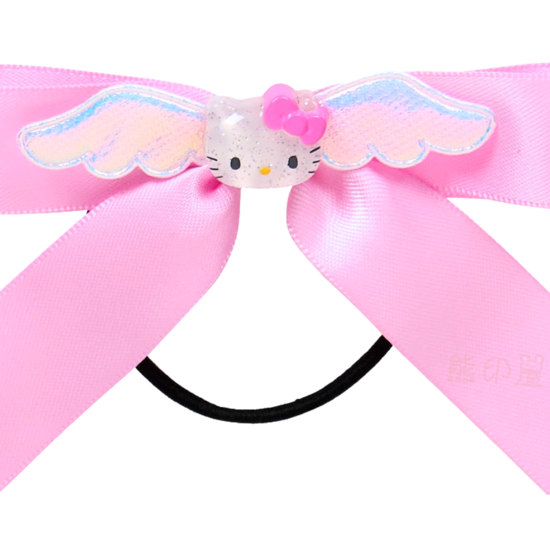 Hello Kitty天使翅膀款絲帶蝴蝶結髮圈[平行進口]