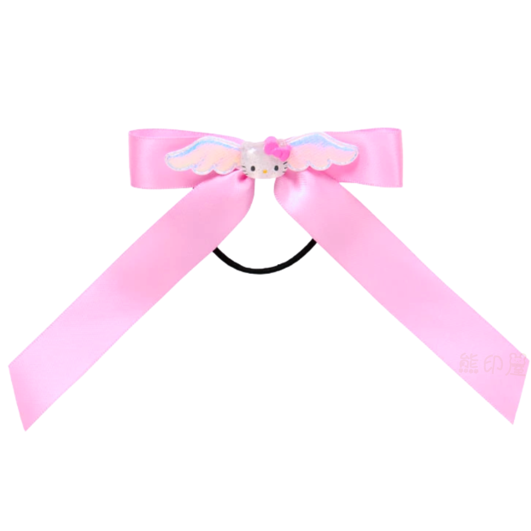 Hello Kitty天使翅膀款絲帶蝴蝶結髮圈[平行進口]