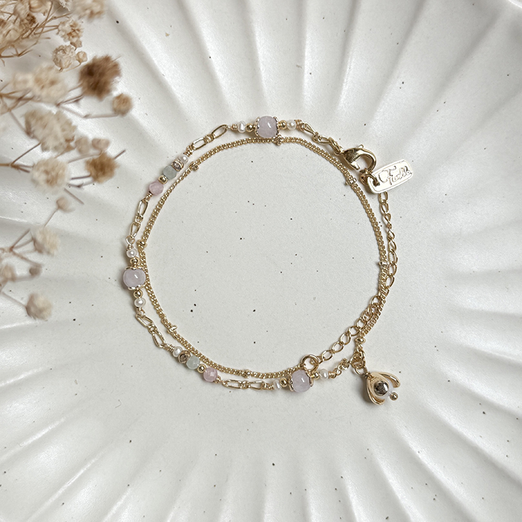 生日花 • 拾月貳 • 石鹼花 – 紫水晶 – 手鍊