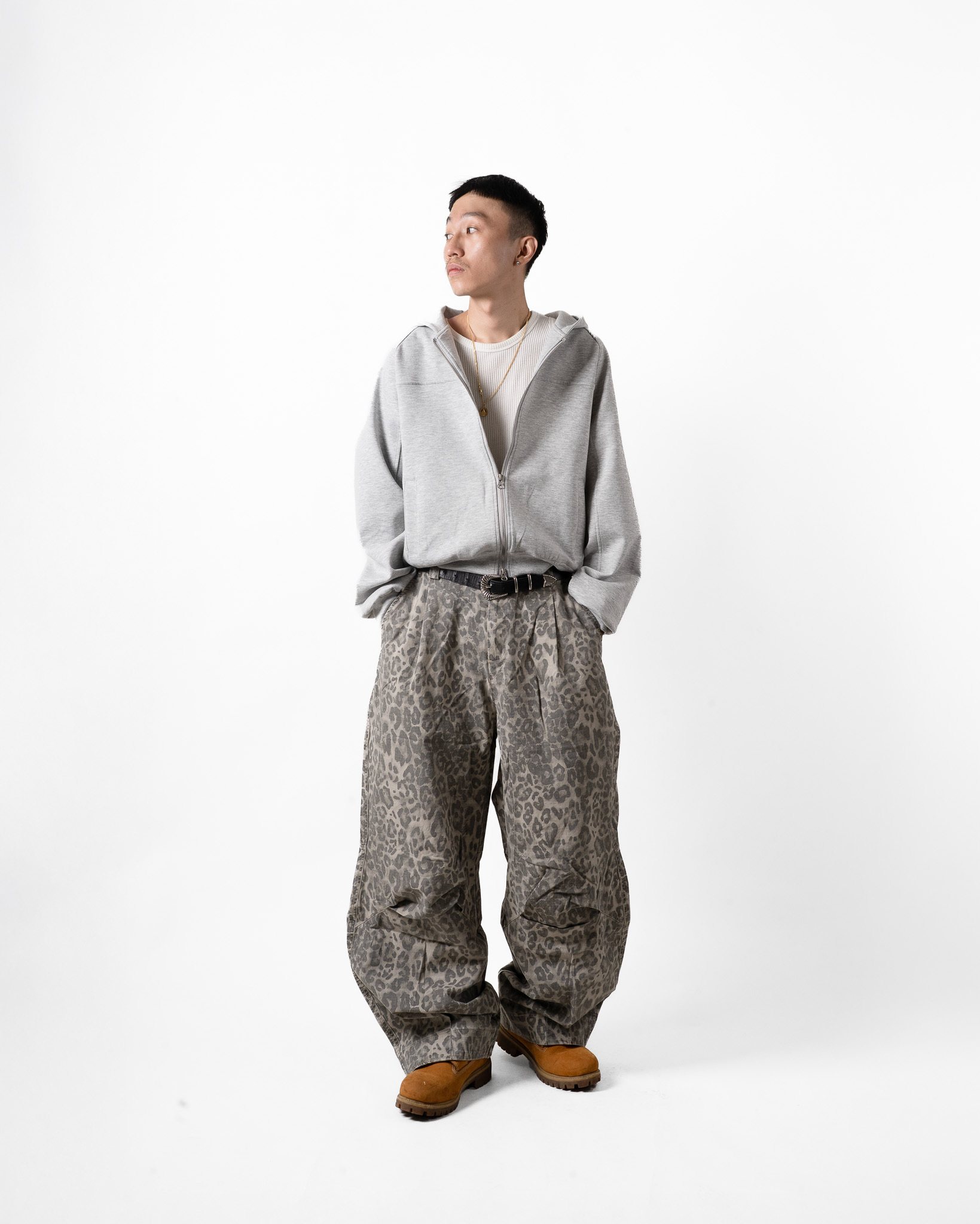 OurPick Boxy Zip Hooded Sweatshirt 美式寬短雙拉鍊連帽外套