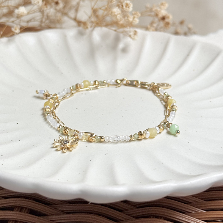 生日花 • 參月參 • 茼蒿 – 黃蛋白石 – 手鍊