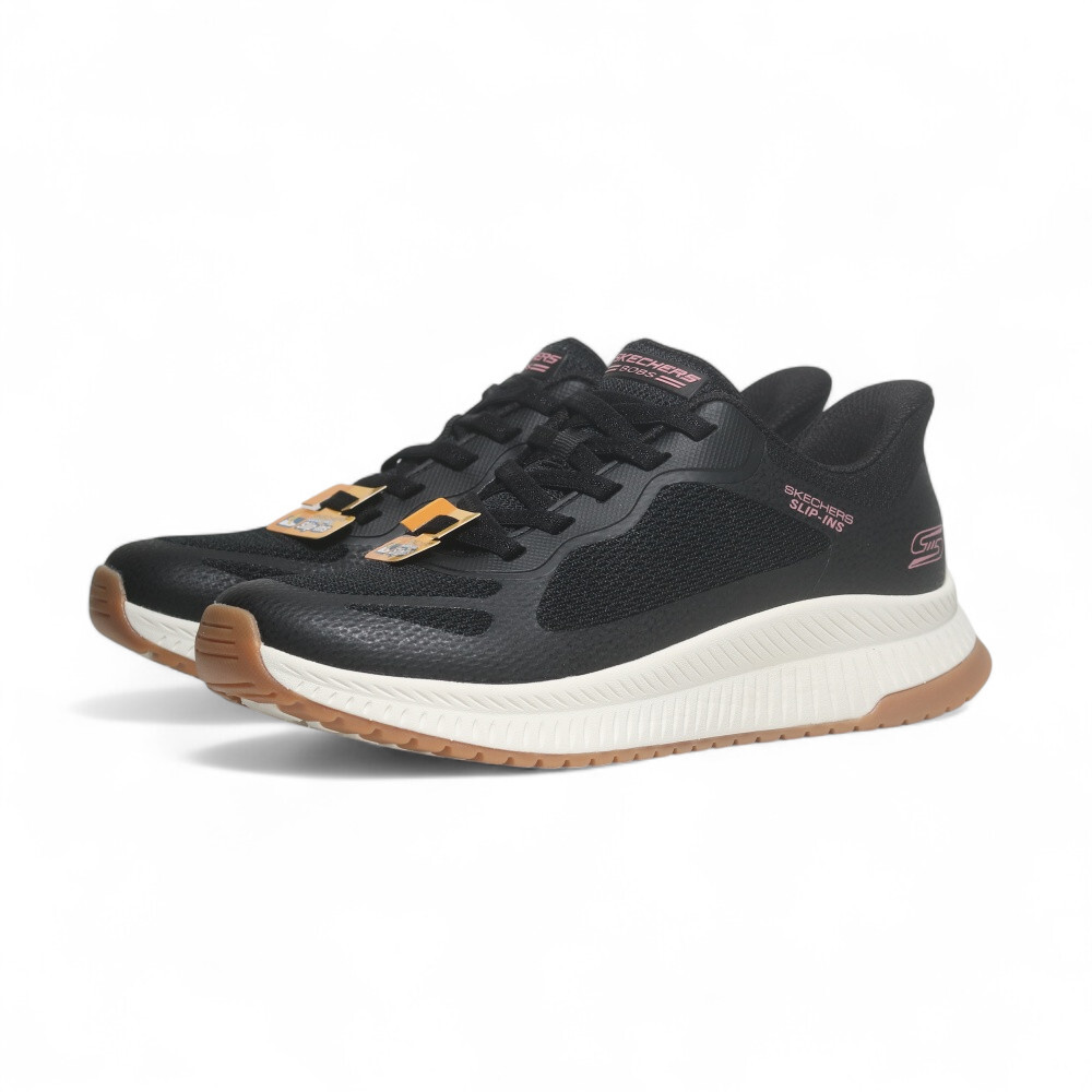 SKECHERS 休閒鞋 BOBS SQUAD 4 黑 瞬穿 免鞋帶 健走鞋 女 117624BLK