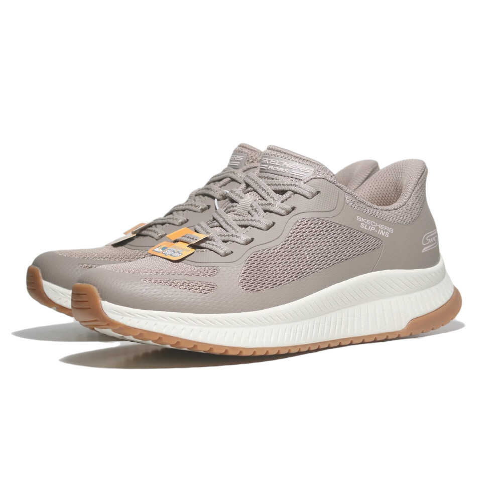 SKECHERS 休閒鞋 BOBS SQUAD 4 奶茶 瞬穿 免鞋帶 健走鞋 女 117624TPE