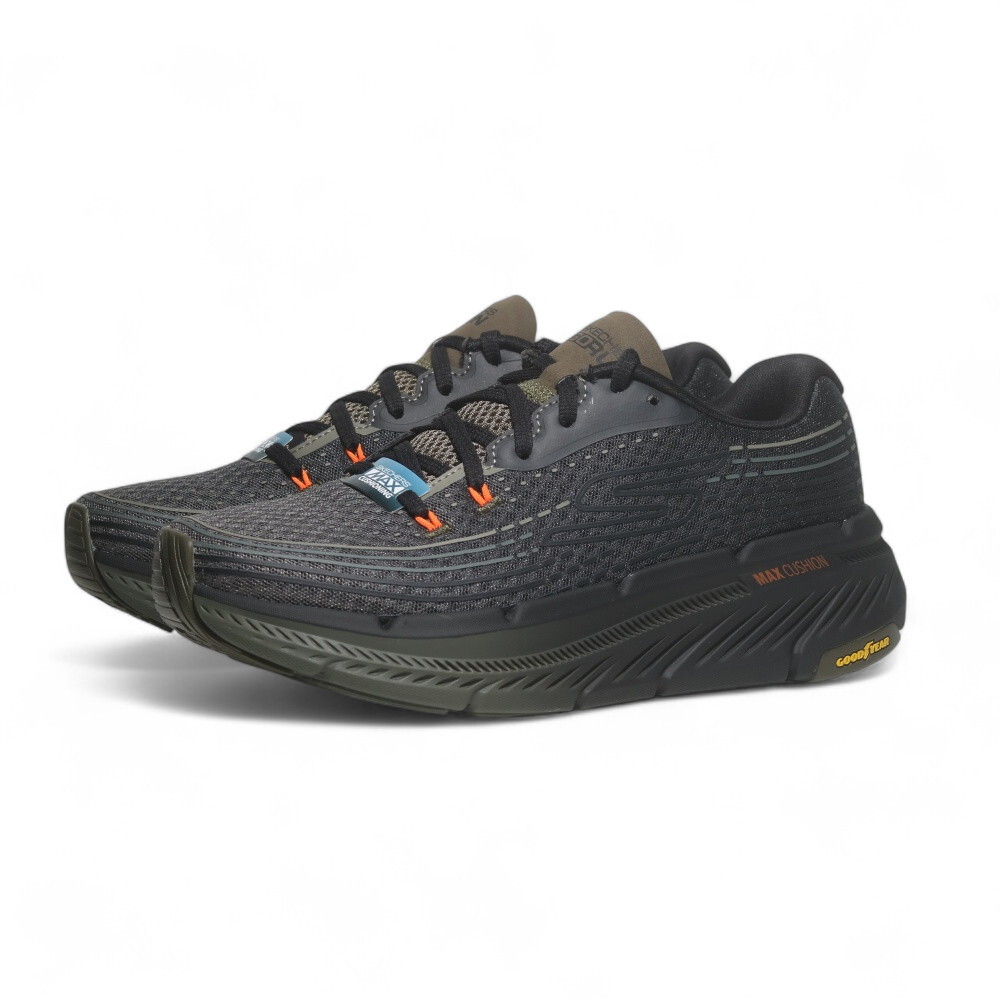 SKECHERS 慢跑鞋 GO RUN MAX CUSHIONING 黑綠 固特異 運動鞋 男 220835OLV