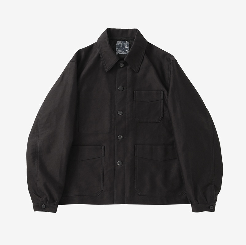 LAST PCS: VISVIM ICT 2025 A/W TRAVAIL COVERALL MOLESKIN JACKET - BLACK SIZE 4 PRE ORDER ITEM (預訂中)
