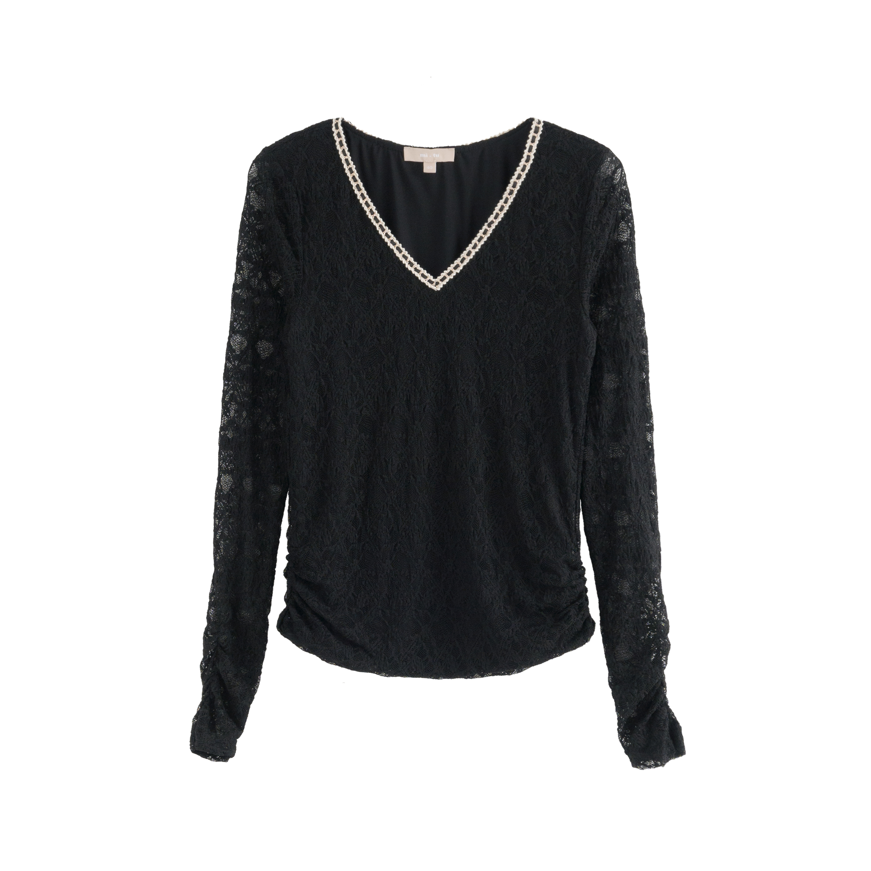 mi-tu V領蕾絲上衣