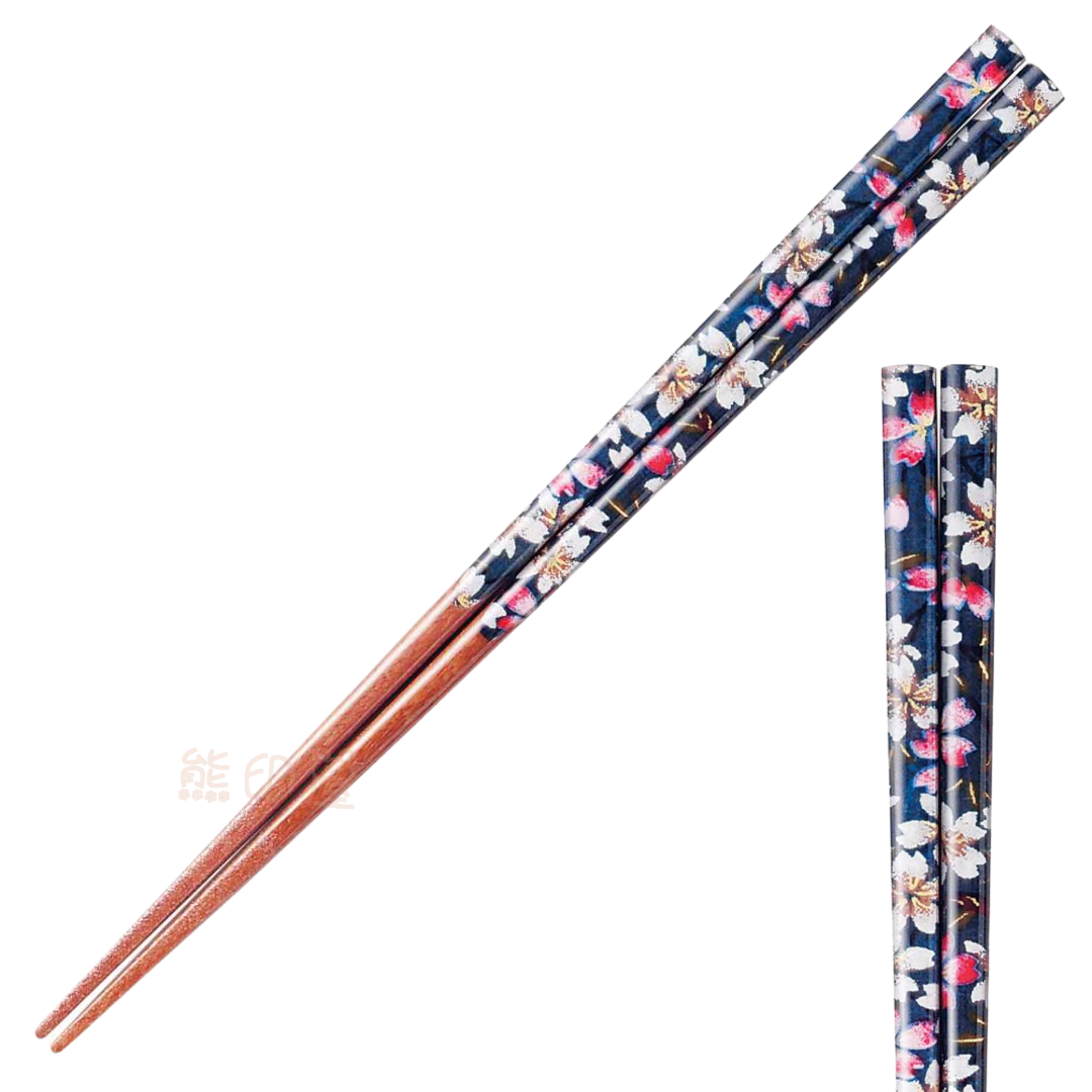 日本櫻花天然木材筷子 21cm 可放洗碗機 日本製 (藍)