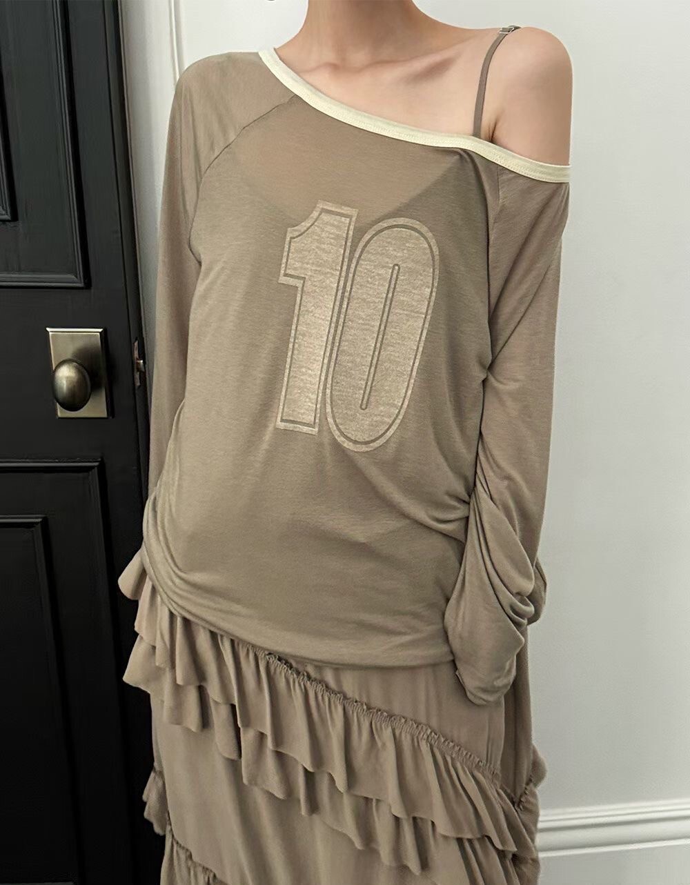 大領印10精梳棉寬T