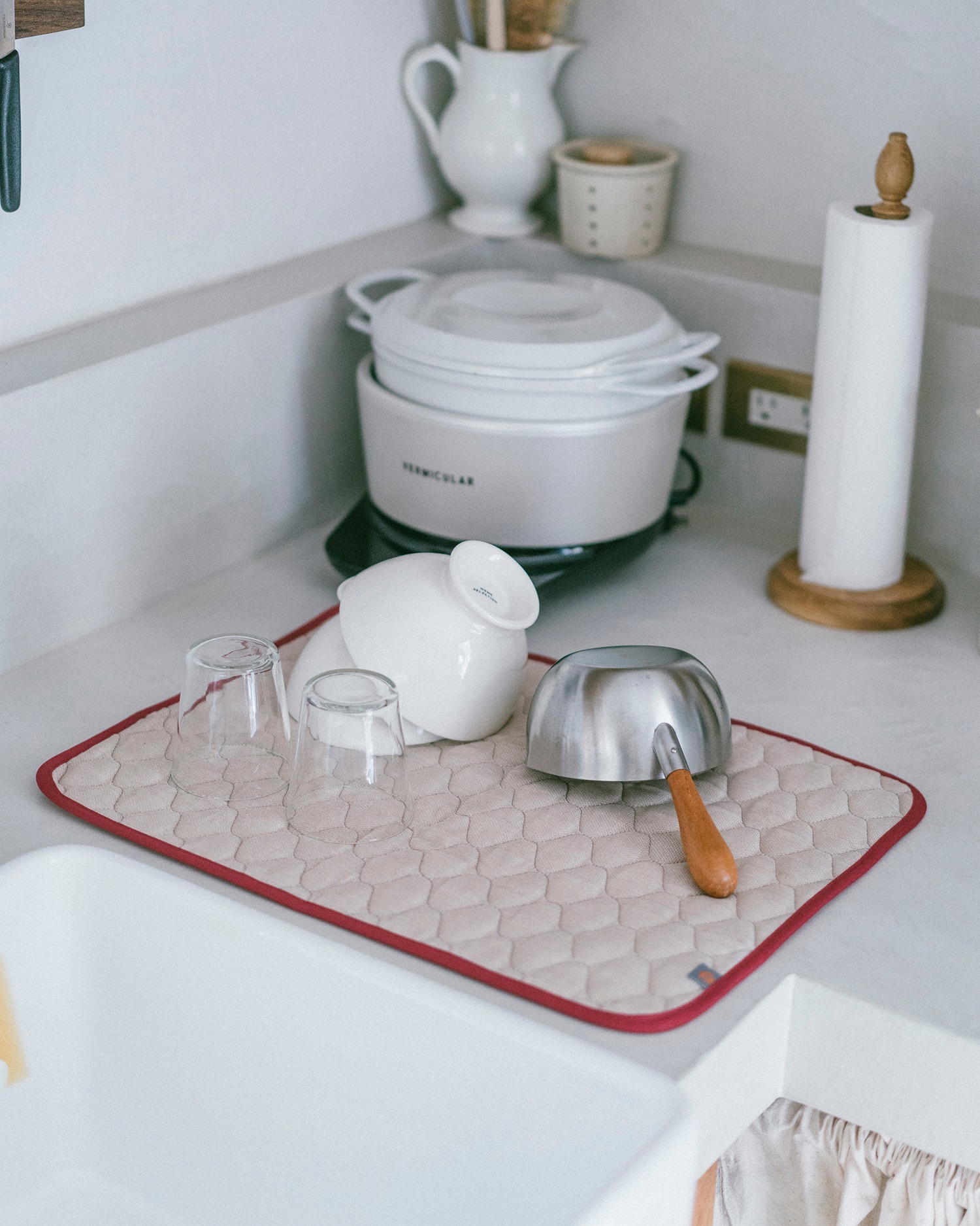 奈良BAN INOUE蚊帳布吸水墊 香色／白色（大款）