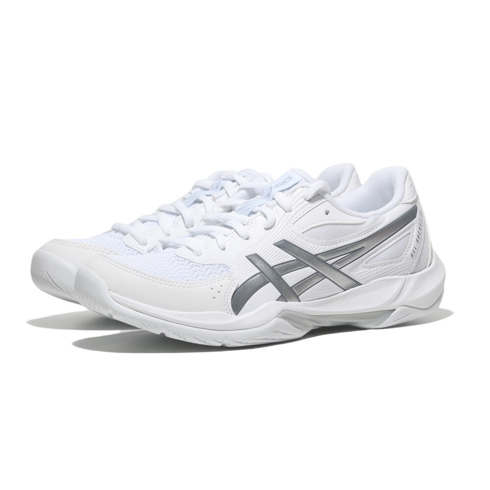 ASICS 排球鞋 GEL-ROCKET 12 全白 銀 室內 羽排鞋 女 1072A119101