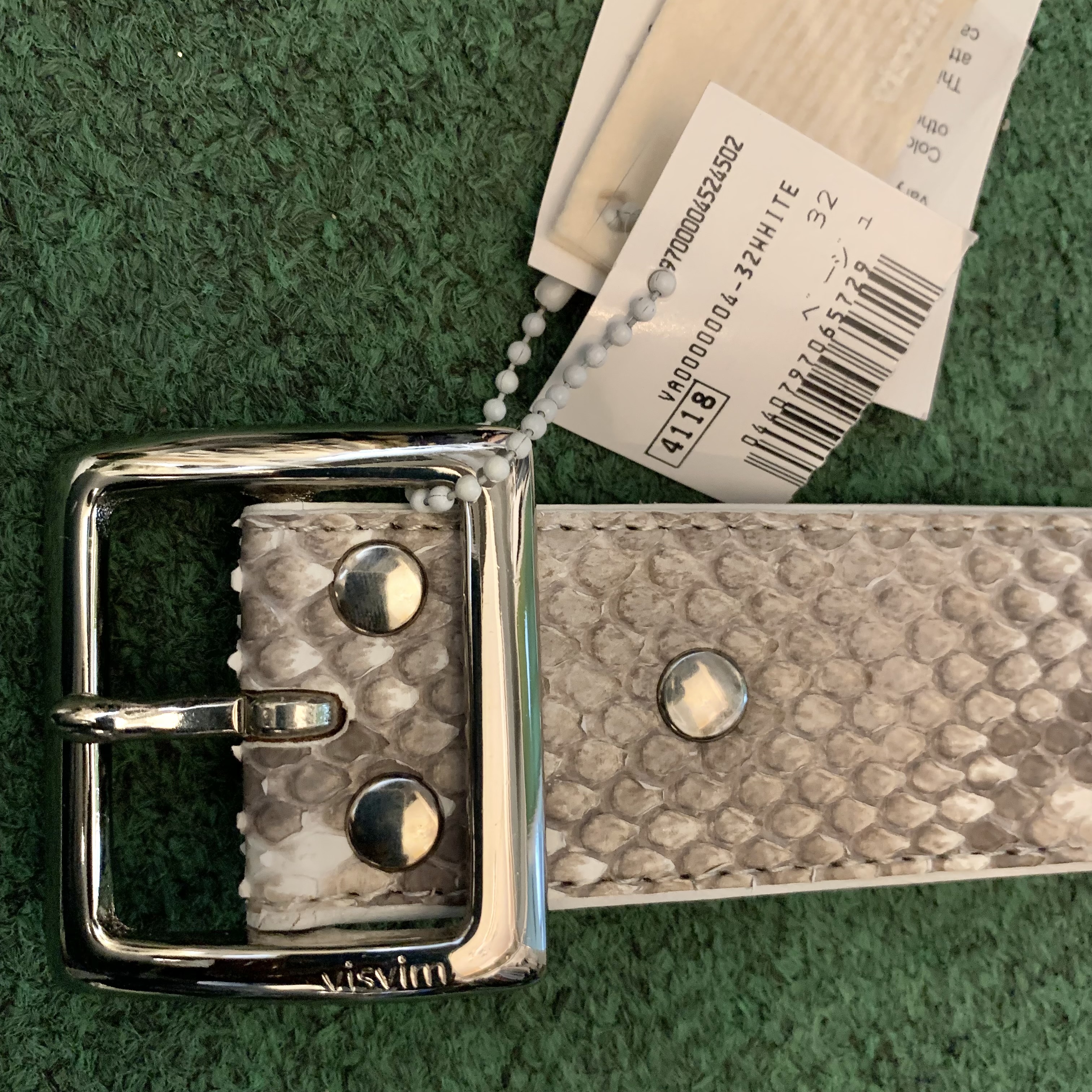 VISVIM DIAMOND PYTHON BELT 40MM - NATURAL SIZE 32 IN STOCK NOW (現貨發售中)