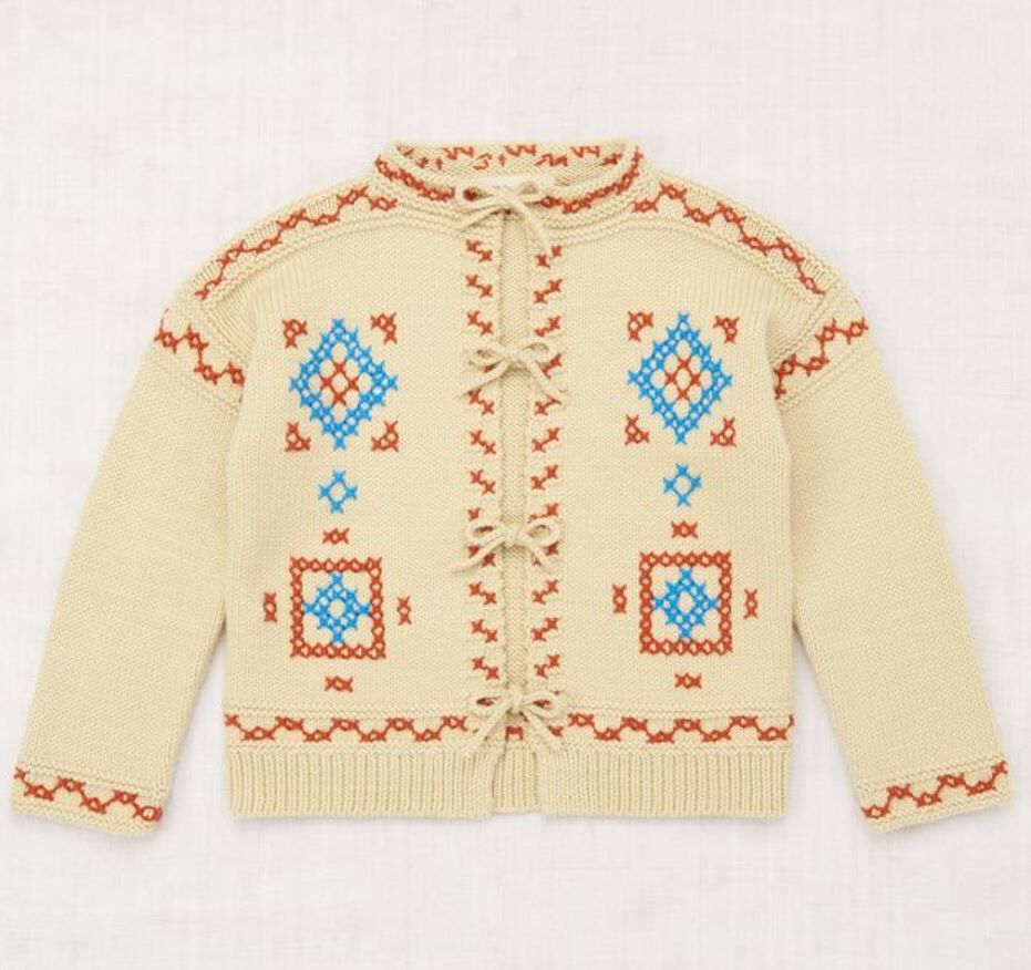 Misha & Puff  波希米亞刺繡罩衫  Cross Stitch Bjorn Cardigan - Raffia