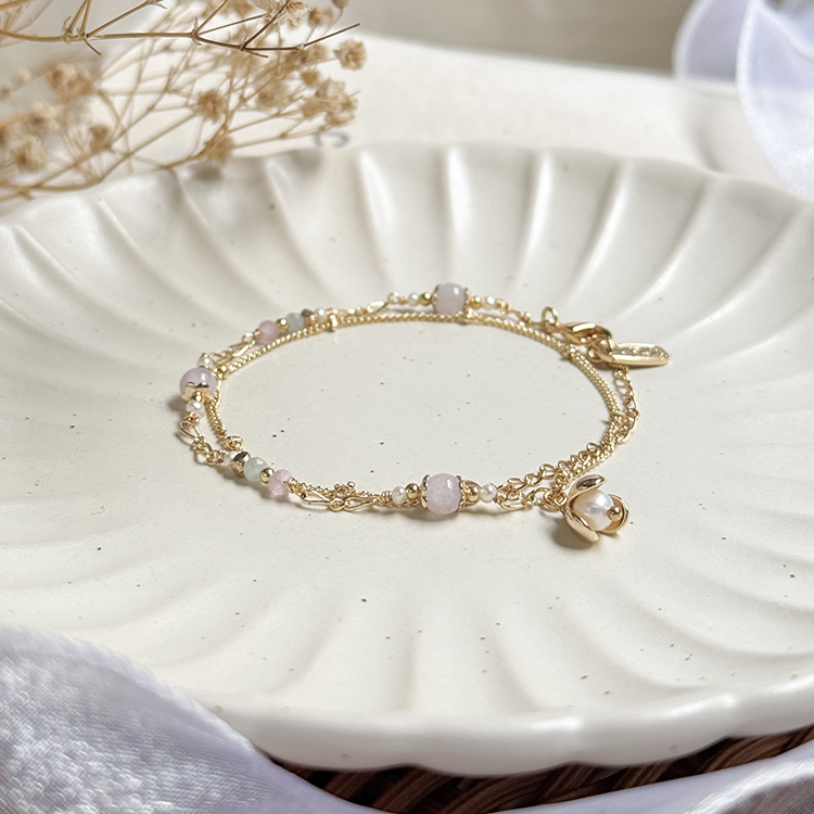 生日花 • 拾月貳 • 石鹼花 – 紫水晶 – 手鍊