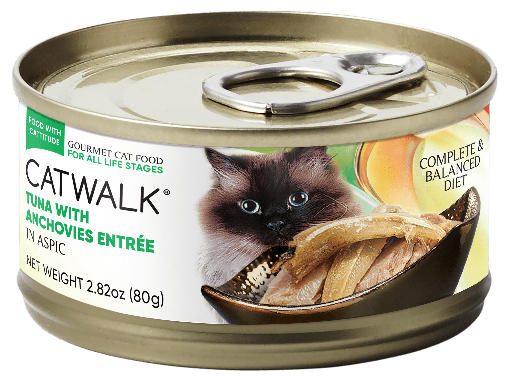Catwalk 鰹吞拿魚加鯷魚主食貓罐 (Tuna With Anchovies Entrée In Aspic) 80G