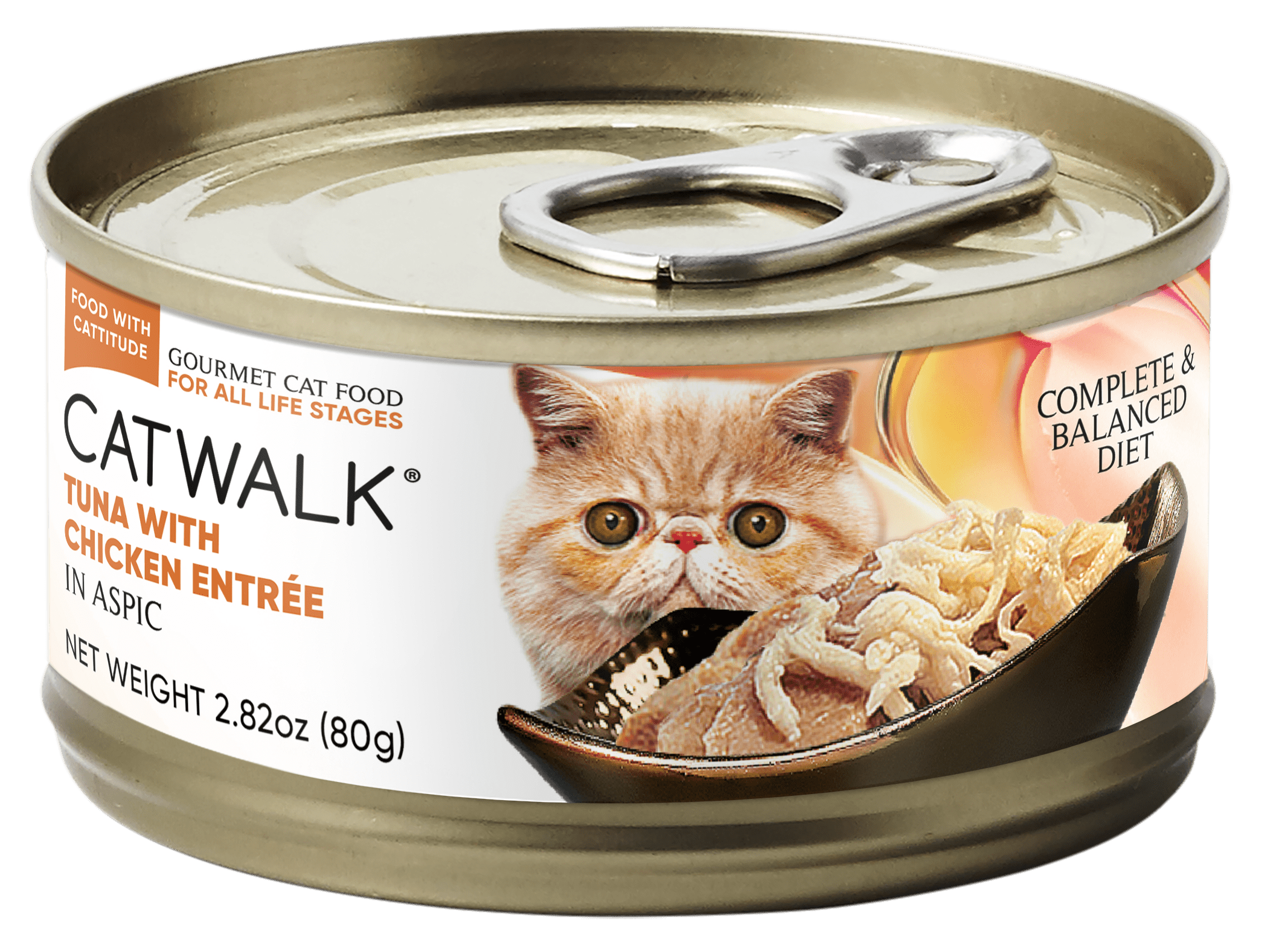 Catwalk 鰹吞拿魚加雞肉主食貓罐 (Tuna With Chicken Entrée In Aspic ) 80G