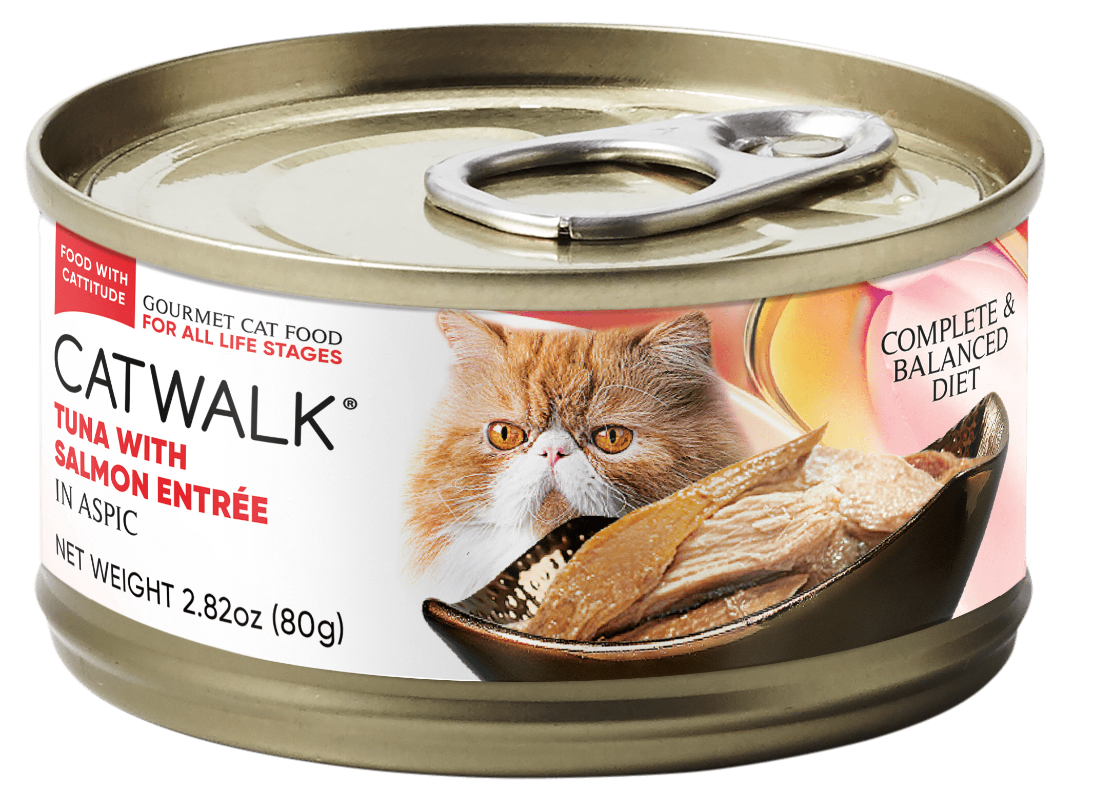 Catwalk 鰹吞拿魚加三文魚主食貓罐 (Tuna With Salmon Entrée In Aspic) 80G