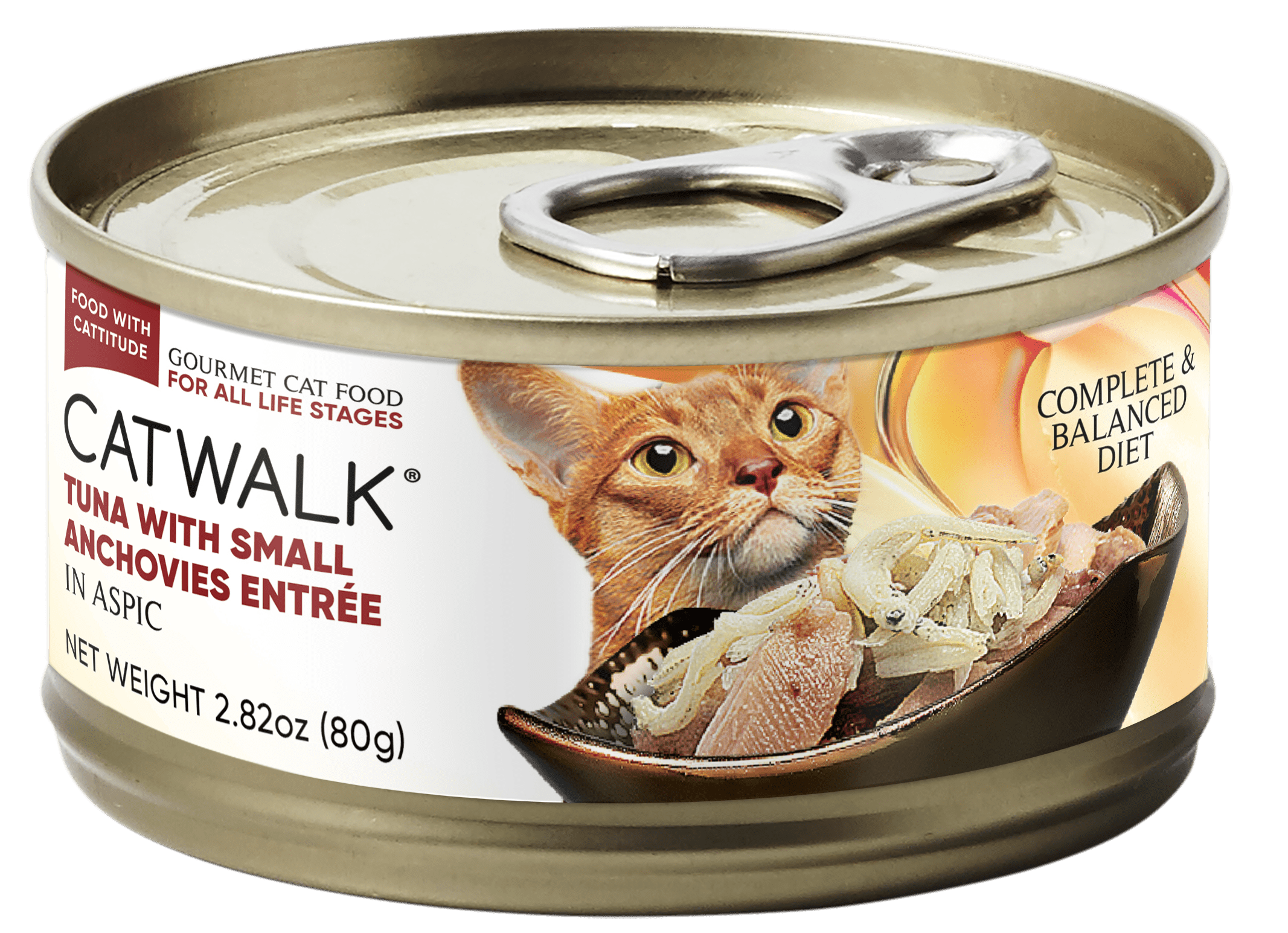 Catwalk 鰹吞拿魚加小鯷魚主食貓罐 (Tuna With Small Anchovies Entrée In Aspic) 80G