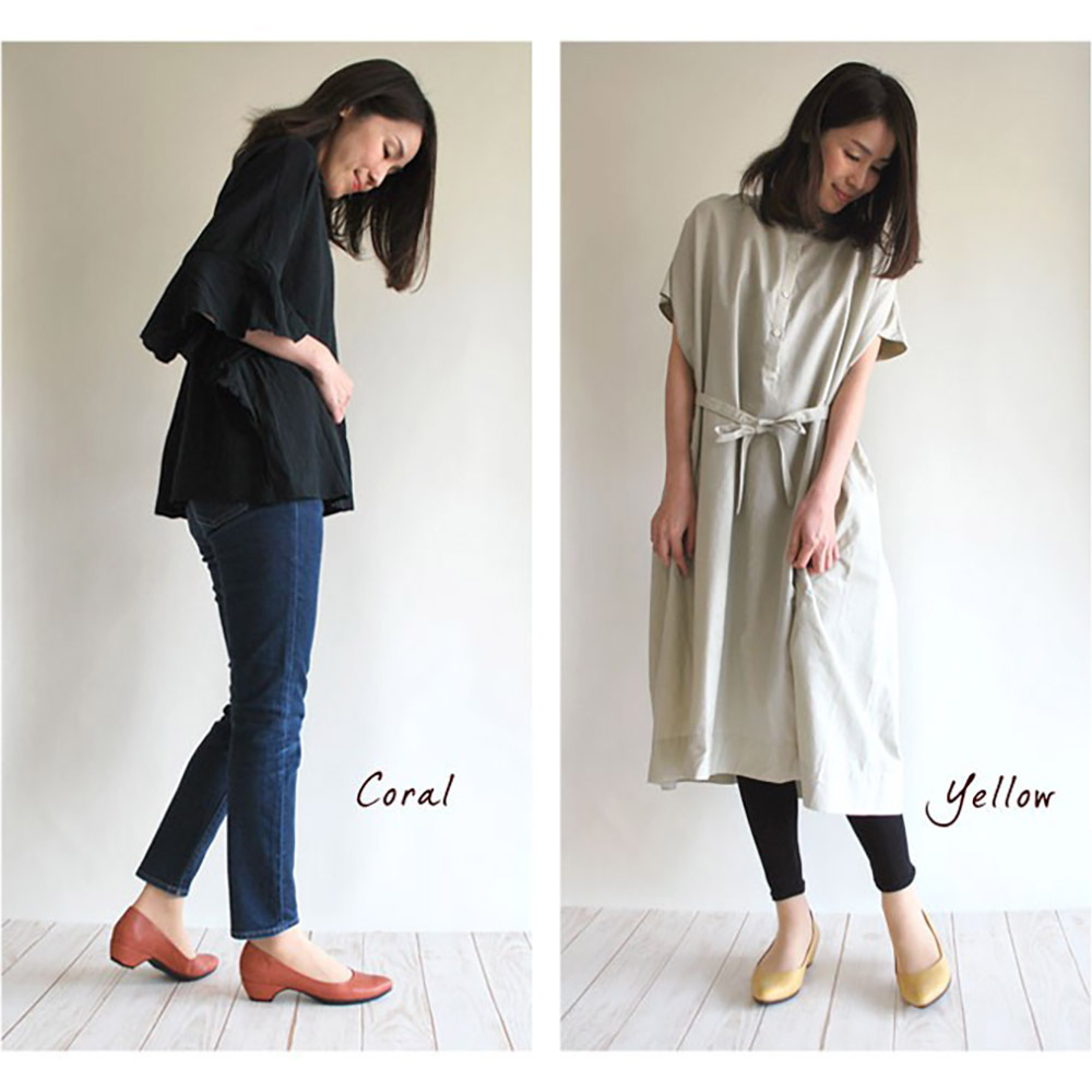 大阪樂步健康鞋 Re:getA都會風輕量優雅寬楦尖頭粗跟鞋RMP001(COR-珊瑚紅)