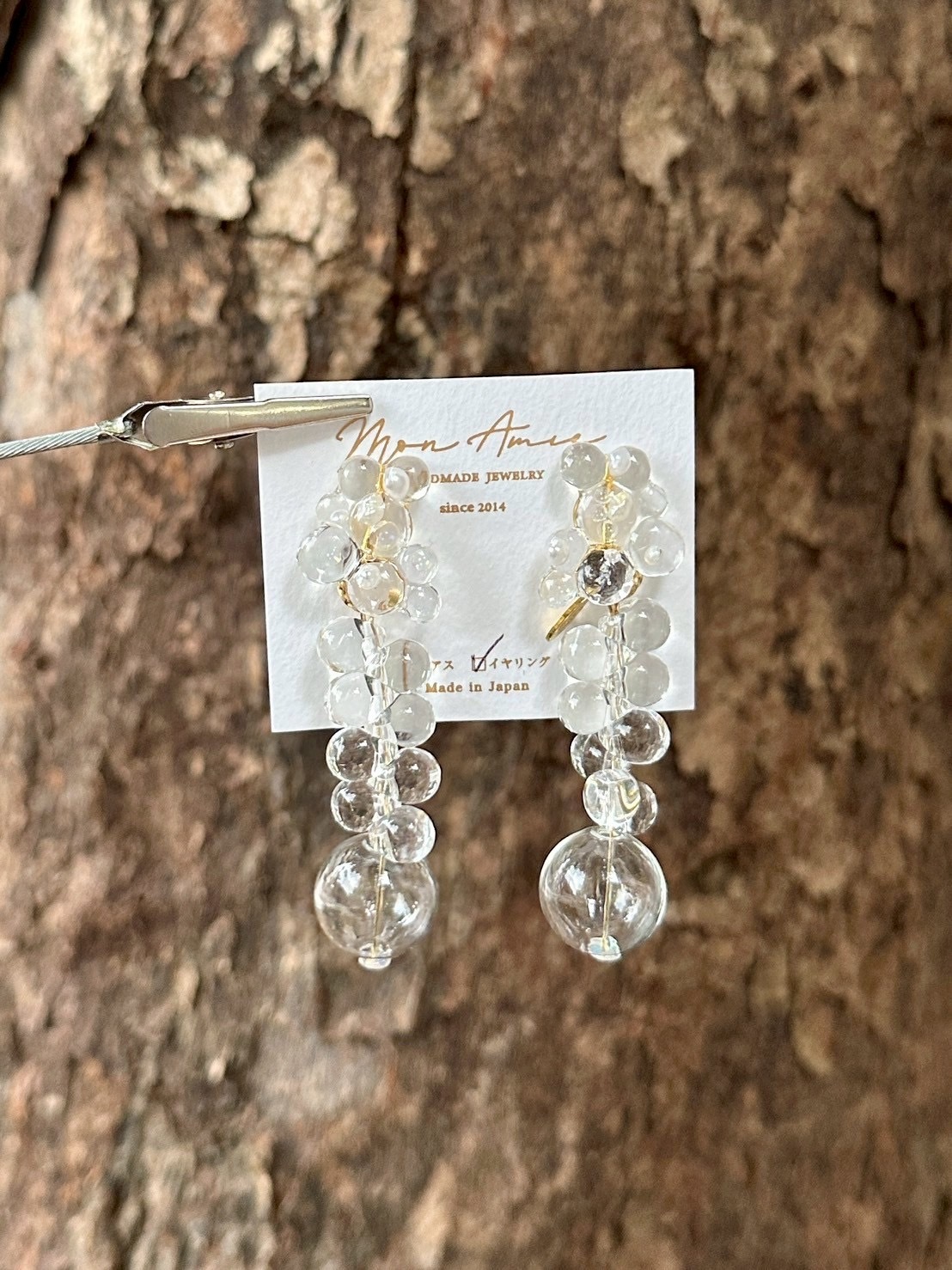 [Mon Amie] 2way 珠珠寶石泡泡耳環 | NO.34 | 耳夾