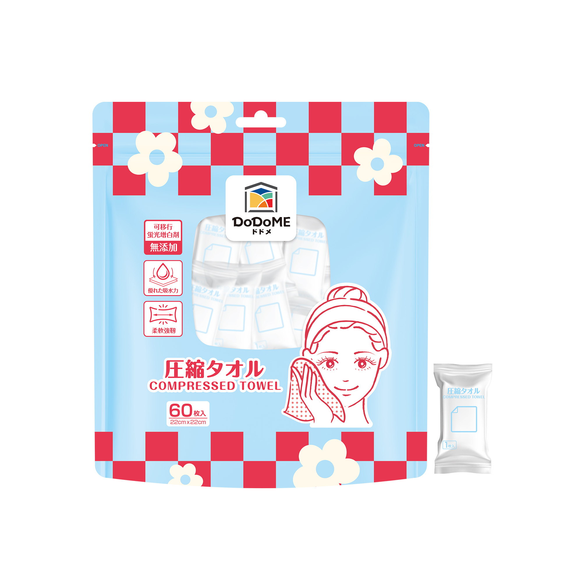 DoDoME 壓縮毛巾60粒