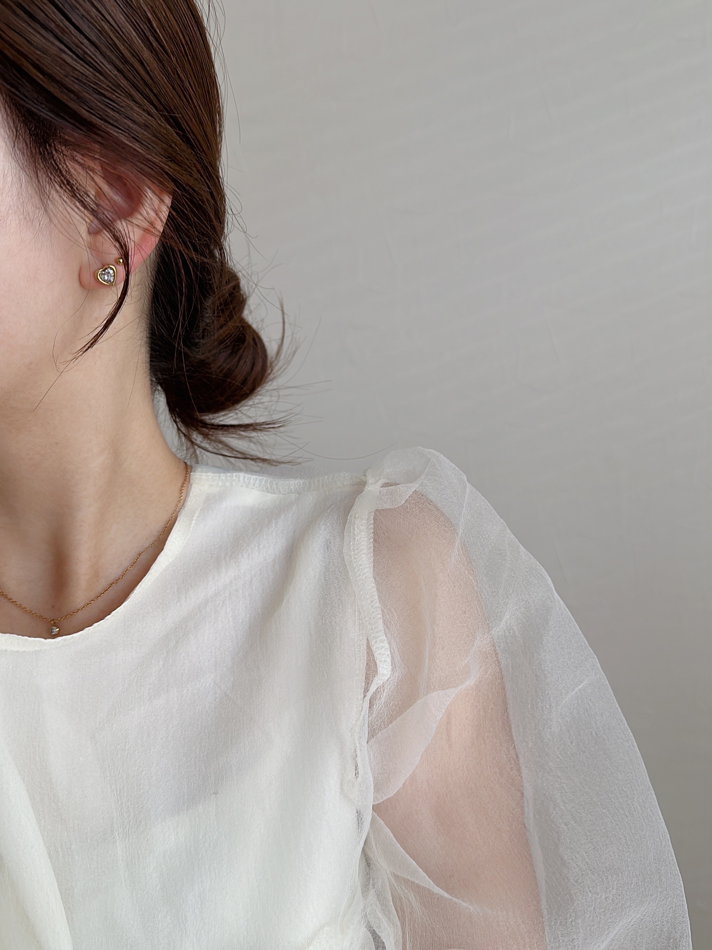 SS heart stone pierce