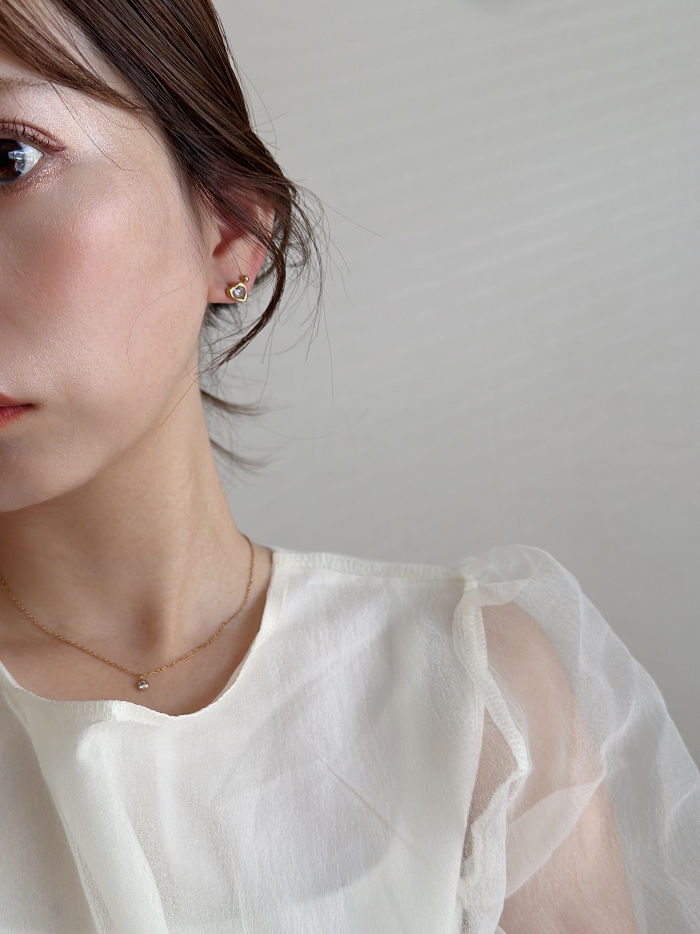 SS heart stone pierce