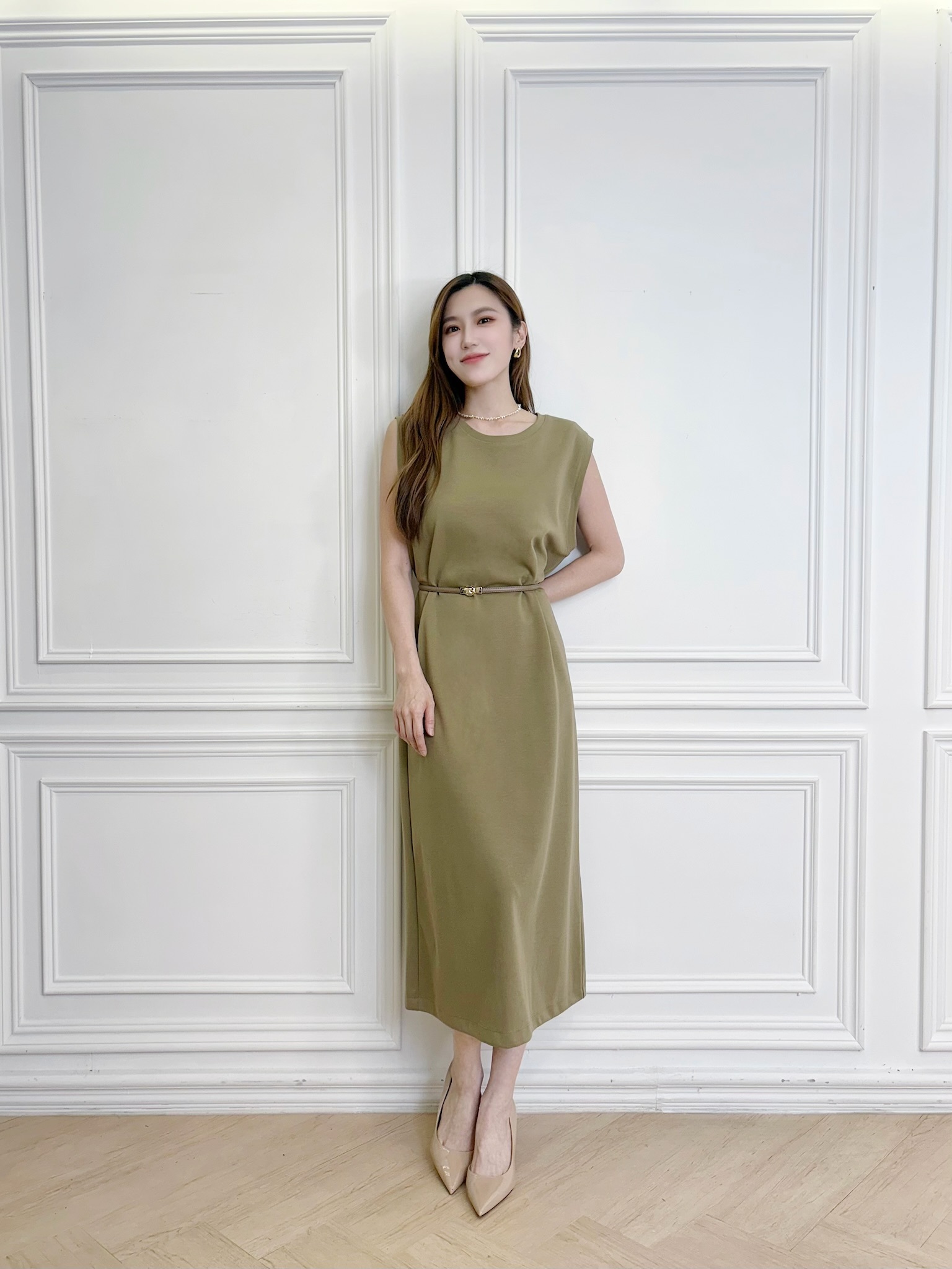 素面棉料背心洋