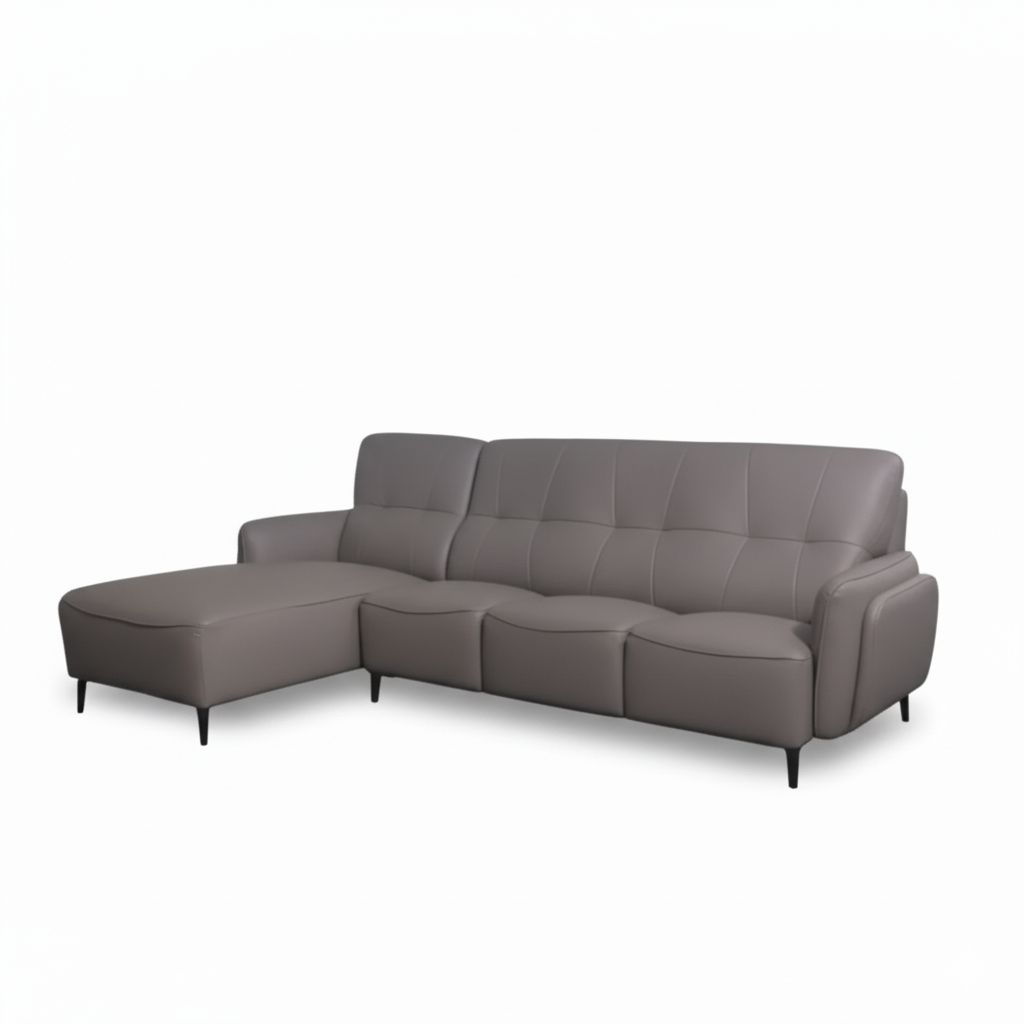 格瑞︱半牛皮L型沙發