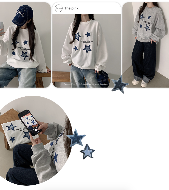 早秋預訂｜星星貼布刺繡衛衣