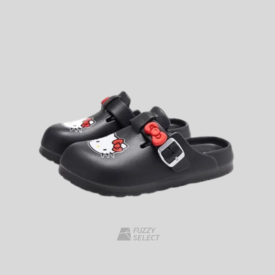 【逢甲 FUZZY】 Sanrio x Hello Kitty x Birkenstock 三麗鷗 凱蒂貓 勃肯拖 黑色 SY253338 正版授權