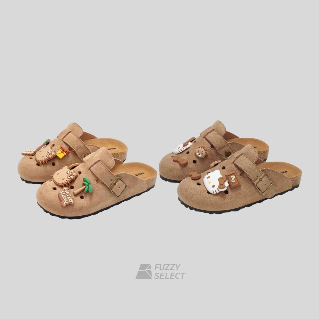 【逢甲 FUZZY】 Sanrio x Hello Kitty x Birkenstock 三麗鷗 凱蒂貓 勃肯拖 洞洞 白皮 黑皮 ST253427D 正版授權
