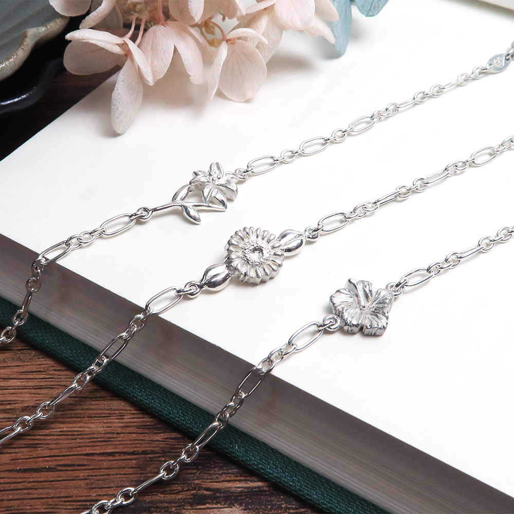 十二星座 守護花 星座手鍊 女生手鍊 生日禮物 925純銀手鍊