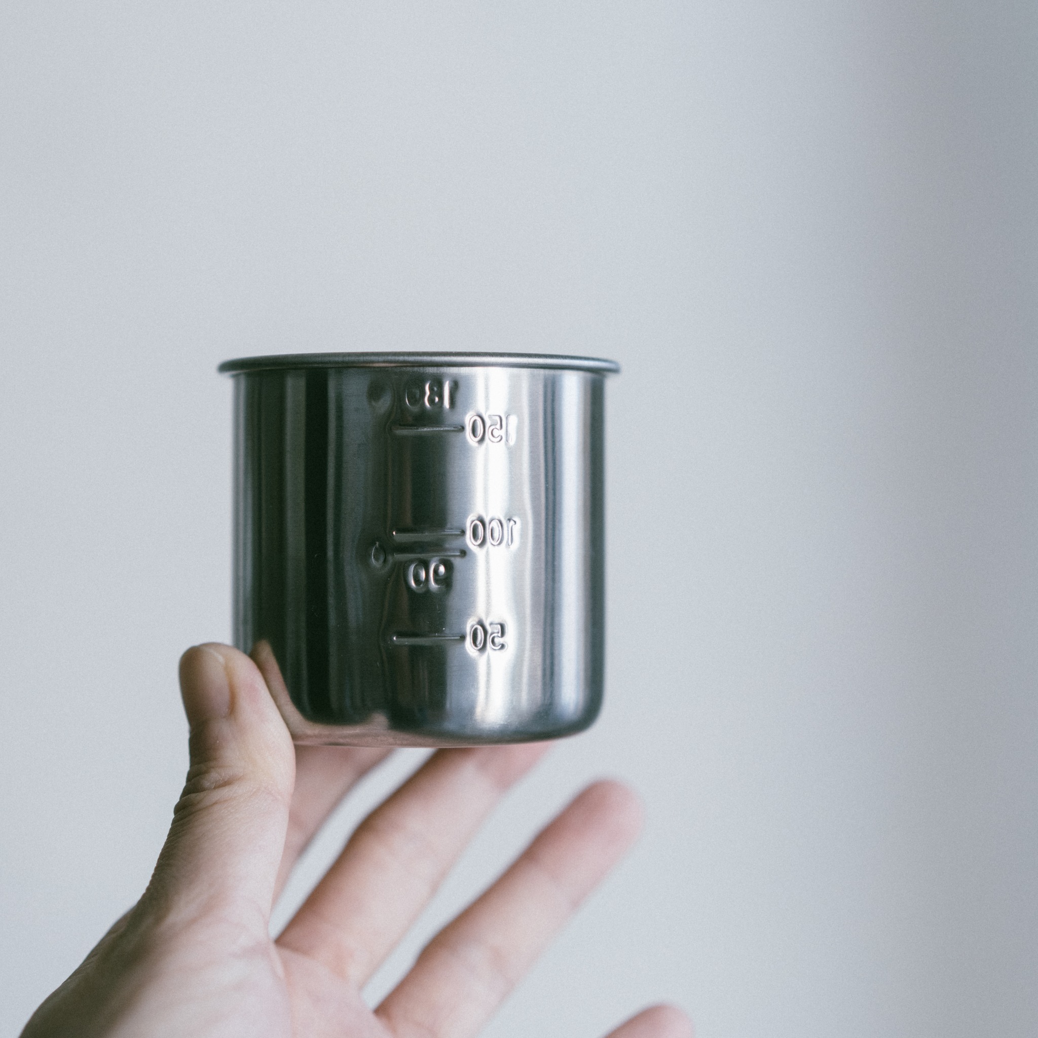 昭和年代感日本製18-8不鏽鋼量米杯（１合）