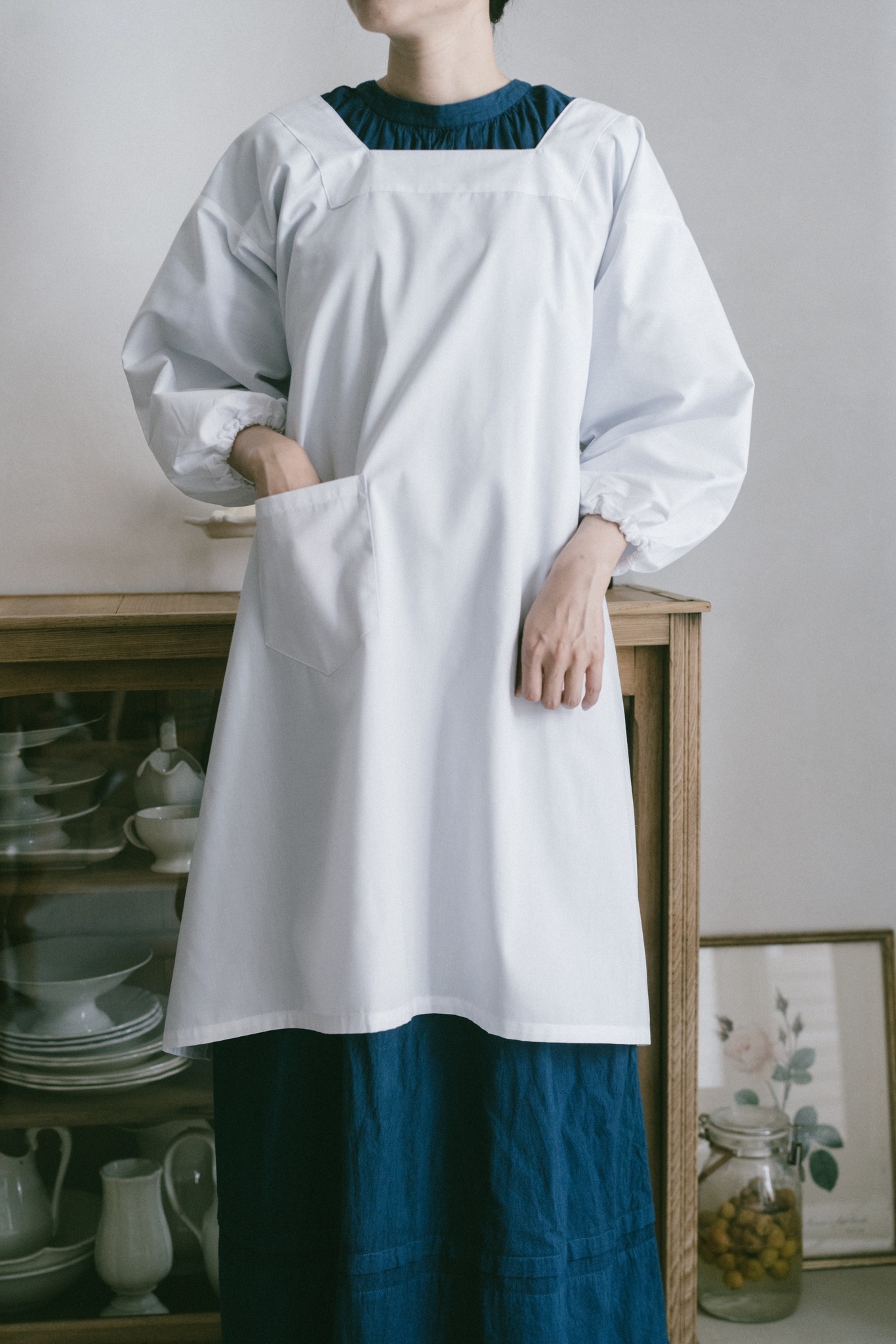 昭和年代白無地割烹服