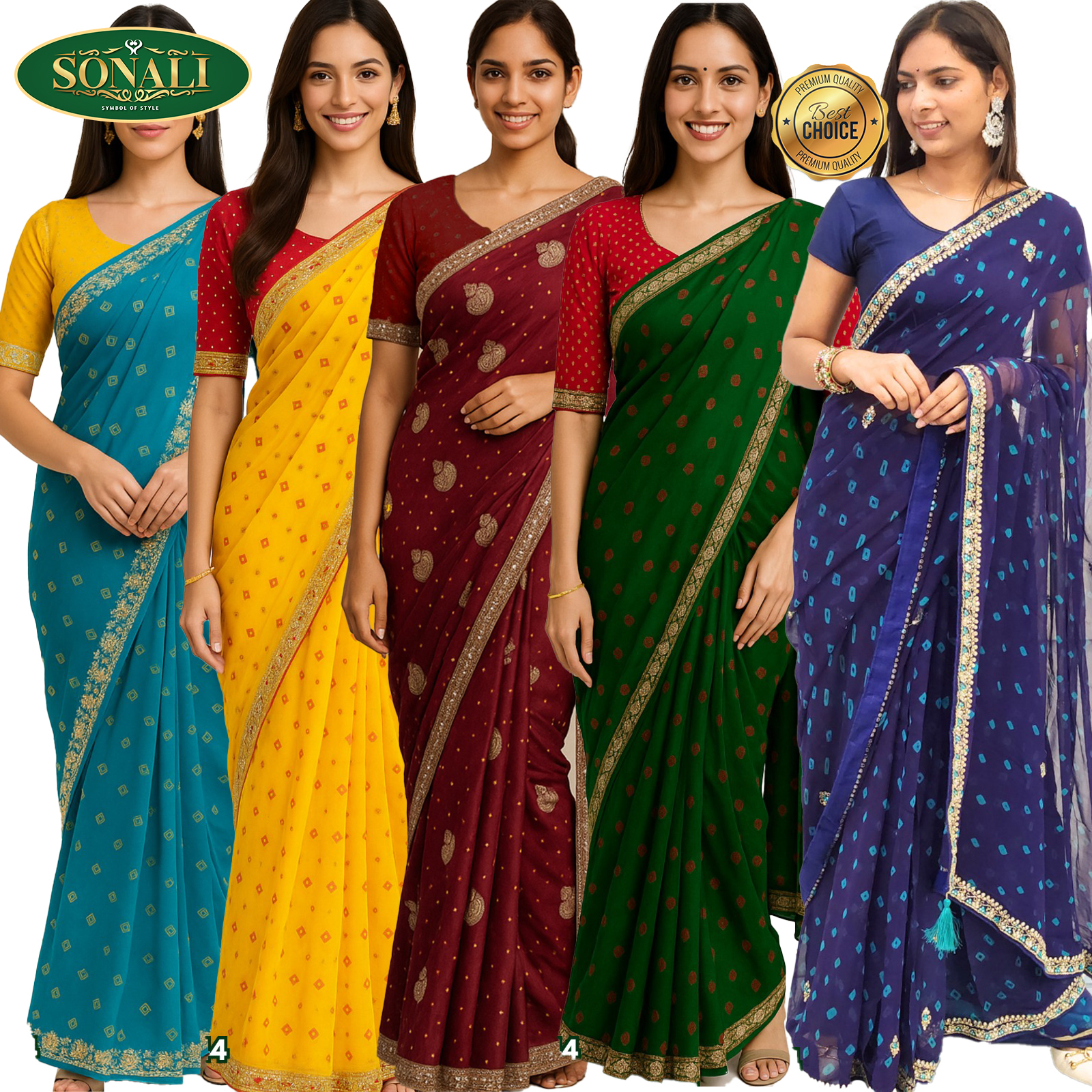 Sonali Premier Quality Women Sarees | Badhani Silk Saree Collections (Refer Images for Style & Color)