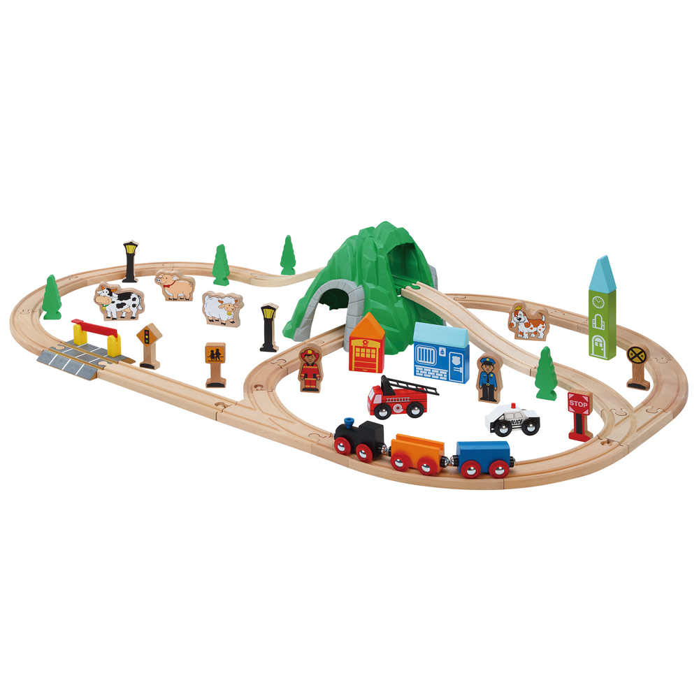 木製火車軌道組 50PCS