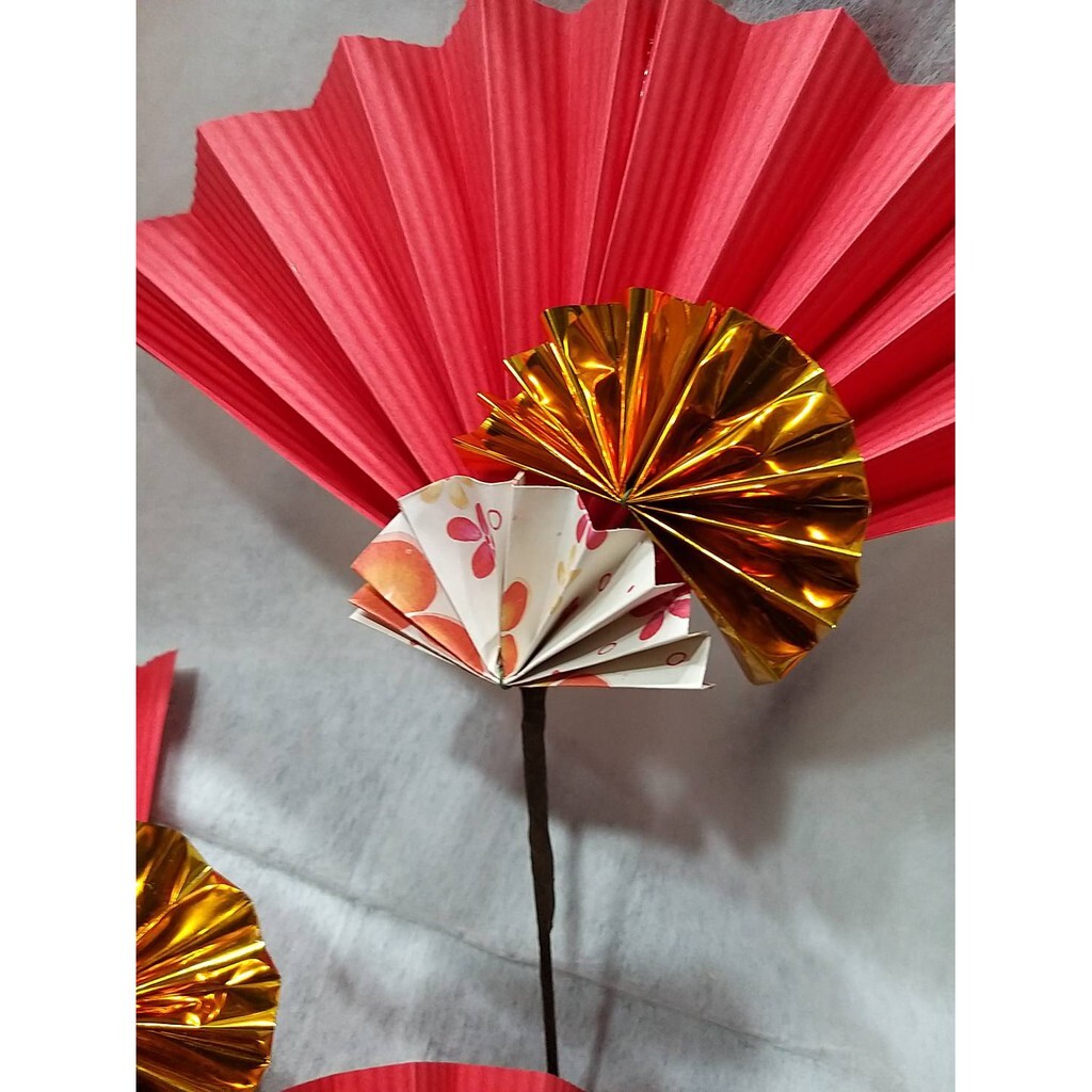 【台灣現貨速發】新年飾品***紙扇配件花插